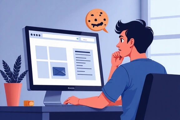 Osoba, která se potýká s webovou stránkou s nefunkčními prvky kvůli vypnutým cookies