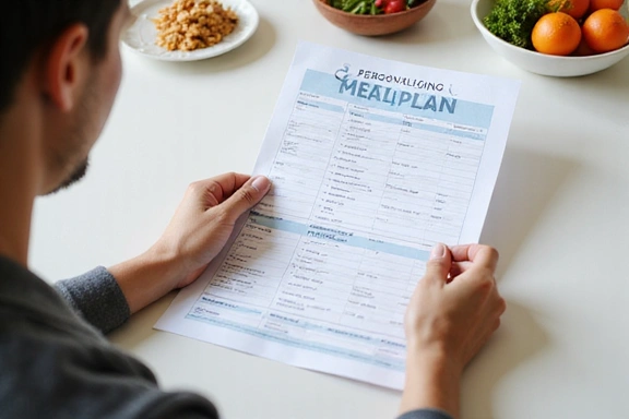 Osoba studující personalizovaný jídelníček